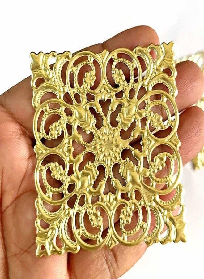 Vrindavanstore.in عبوة من 20 قطعة من علب معدنية مربعة الشكل ذهبية اللون - مثالية للمشاريع الحرفية، والأعمال اليدوية، وتزيين حفلات الزفاف والمهرجانات - Image 2